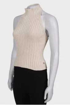 Open back silk top