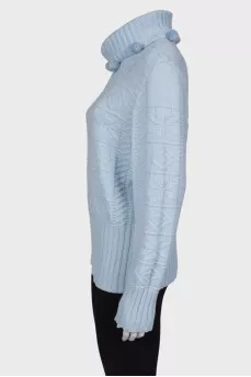 Blue patterned sweater