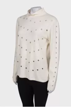 Білий светр зі стразами