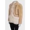 Combined cropped fur coat