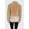 Combined cropped fur coat