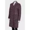 Straight fit tweed coat