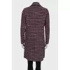 Straight fit tweed coat