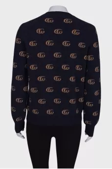 Wool sweater with brand logo