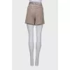 Pleated corduroy shorts