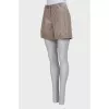 Pleated corduroy shorts