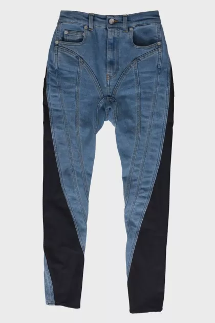 High rise combination jeans
