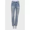 Washed-effect banana jeans