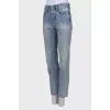 Washed-effect banana jeans