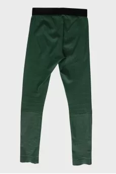 Leather green leggings