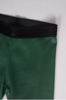 Leather green leggings