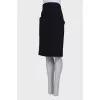 Navy blue wool skirt