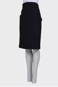 Navy blue wool skirt