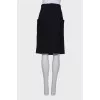 Navy blue wool skirt