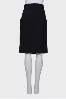 Navy blue wool skirt