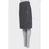 Gray wool straight skirt