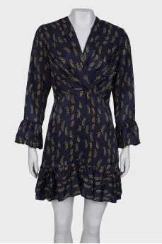 Navy blue print dress