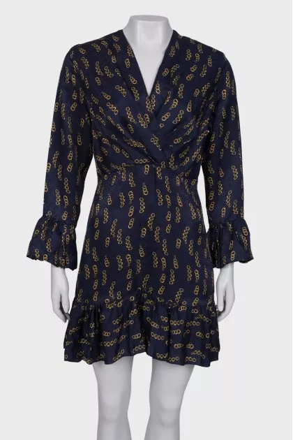 Navy blue print dress