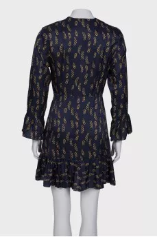 Navy blue print dress