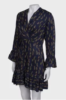 Navy blue print dress
