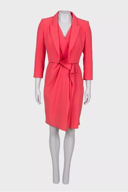 Coral dress and jacket set