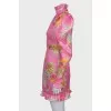 Pink dress with lantern sleeve