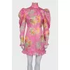 Pink dress with lantern sleeve