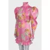 Pink dress with lantern sleeve