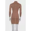 Dark beige turtleneck dress
