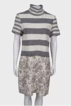 Short sleeve wool dress