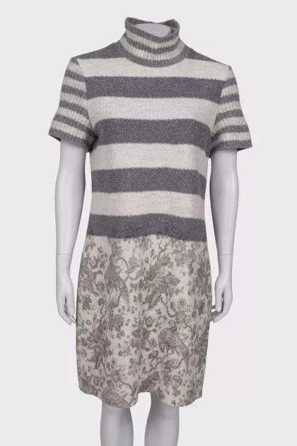 Short sleeve wool dress