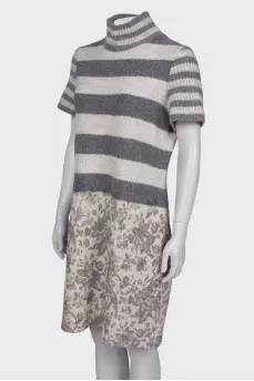 Short sleeve wool dress