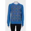 Checked wool sweater