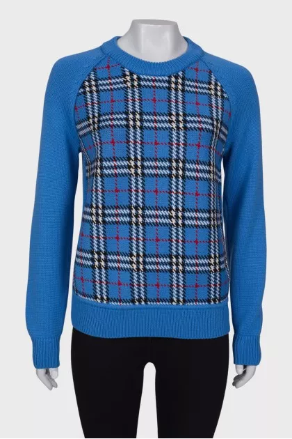 Checked wool sweater