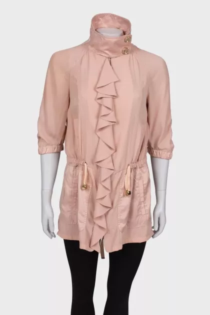 Beige ruffled anorak