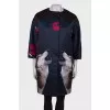 Navy blue printed coat