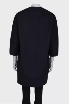 Navy blue printed coat