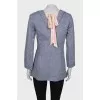 Linen jacket with ties at the back