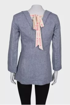 Linen jacket with ties at the back