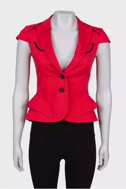 Red jacket with short sleeves