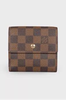 Men's brown checkered wallet