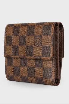 Men's brown checkered wallet