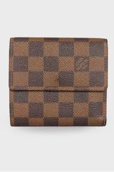 Men's brown checkered wallet