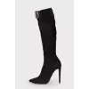 Pointed toecap suede ankle boots