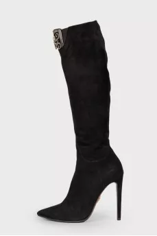 Pointed toecap suede ankle boots