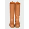 Brown leather boots