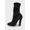 Black suede ankle boots