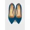 Navy blue suede shoes