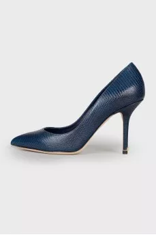 Indigo leather shoes