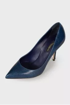 Indigo leather shoes